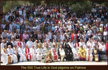 Most of the 500 True Life in God pilgrims on Patmos Island